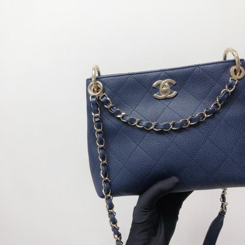 Caviar Hobo Bag Navy Blue