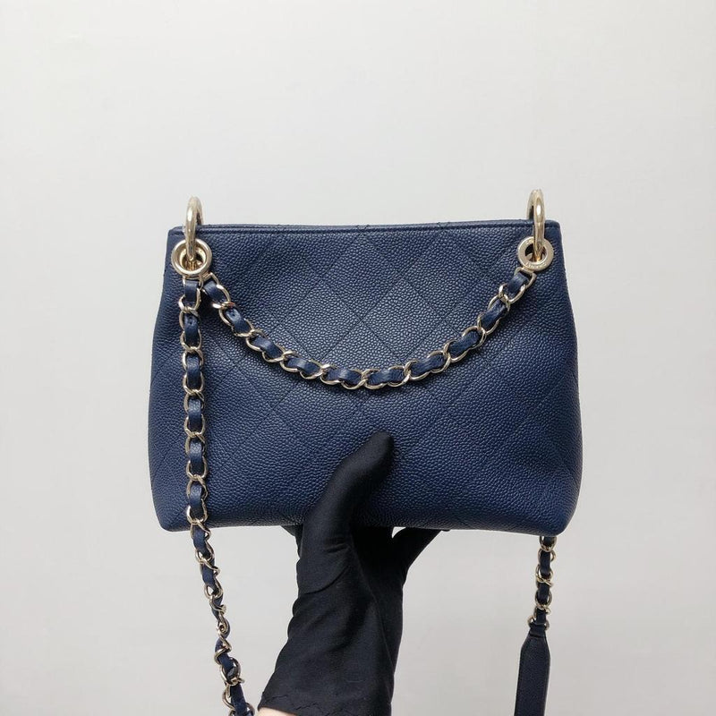Caviar Hobo Bag Navy Blue