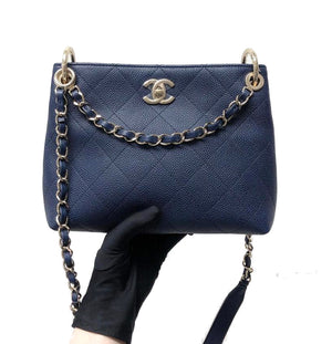 Caviar Hobo Bag Navy Blue