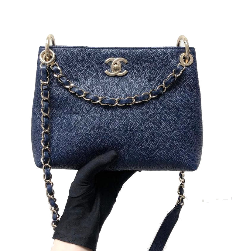 Caviar Hobo Bag Navy Blue