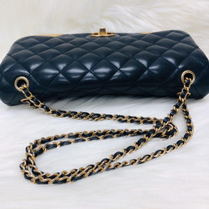 Studded Rock the Corners Flap Bag in Dark Blue