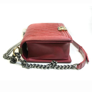 Medium Boy Flap in Stitched Calfskin Leather with RHW