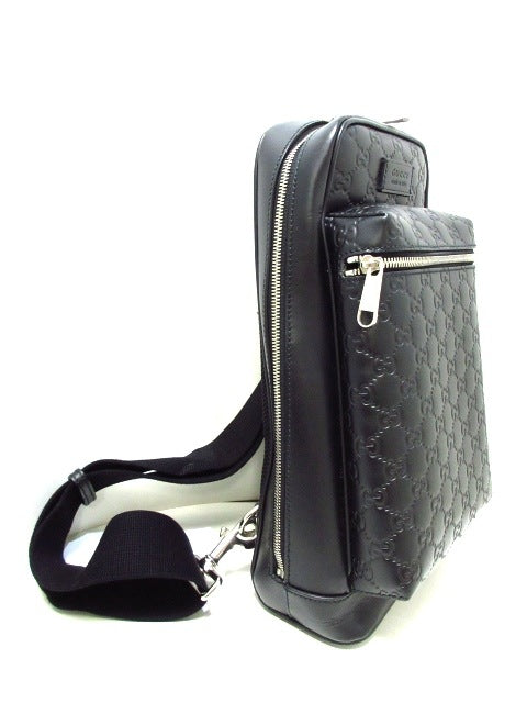 Gucci Guccissima Black Leather Fanny Pack Bag Religion