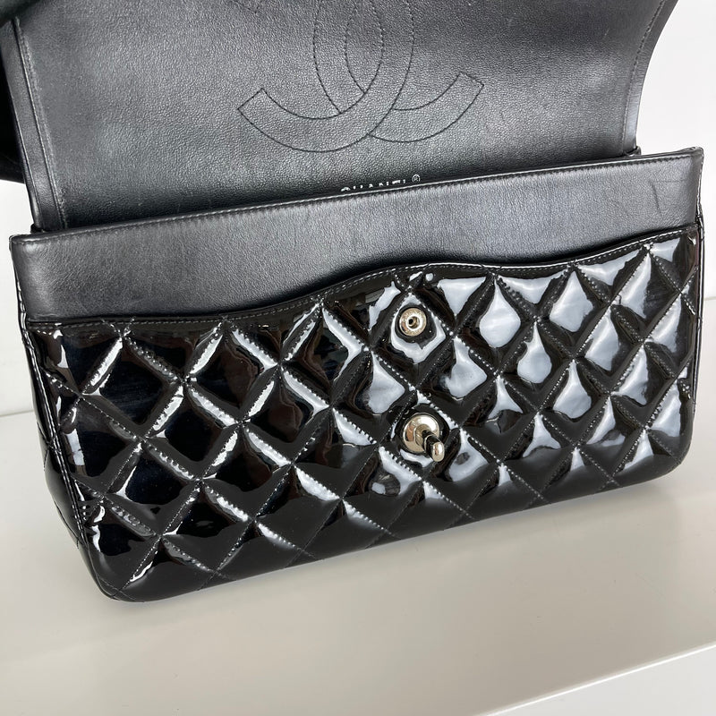 Double Flap Jumbo Quilted Patent in Black SHW