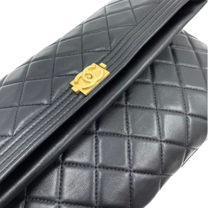 Chanel Boy Clutch Lambskin Black GHW