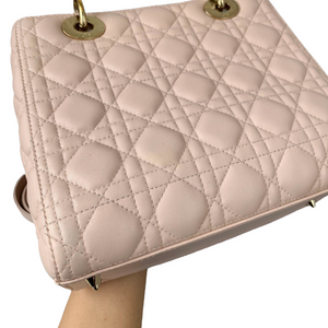 Cannage Lady Dior Medium Lambskin Light Pink GHW