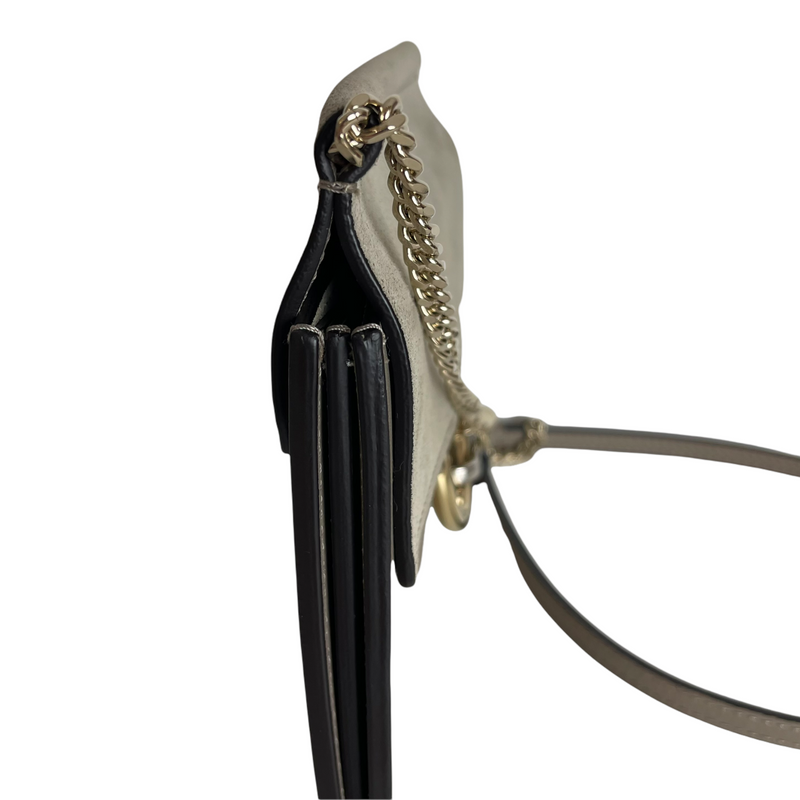 Faye Crossbody Small Leather Grey GHW