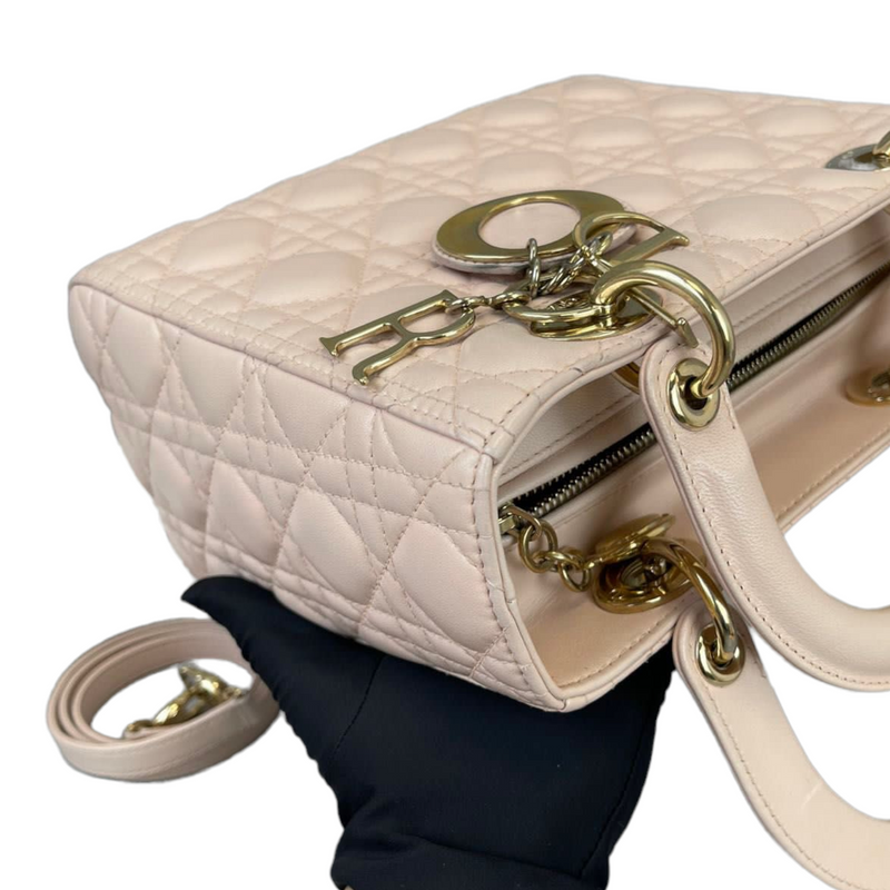 Cannage Lady Dior Medium Light Pink GHW