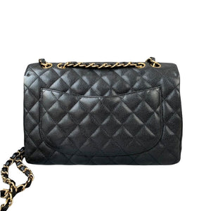 Single Flap Jumbo Black Caviar GHW
