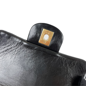 Square Mini Flap Lambskin Black GHW