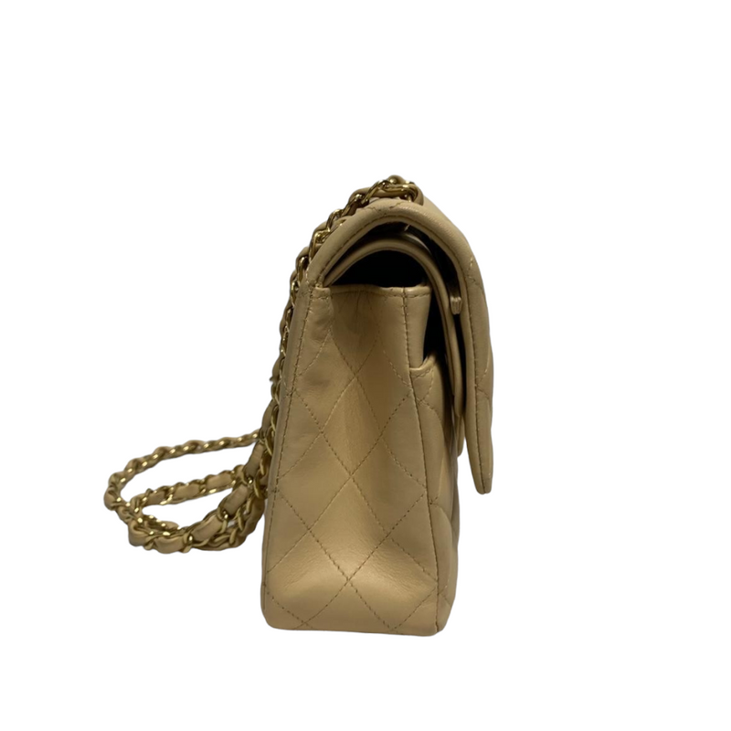 Classic Flap Medium Lambskin Beige GHW