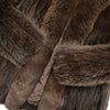 Blue Fox Fur Coat in Brown M