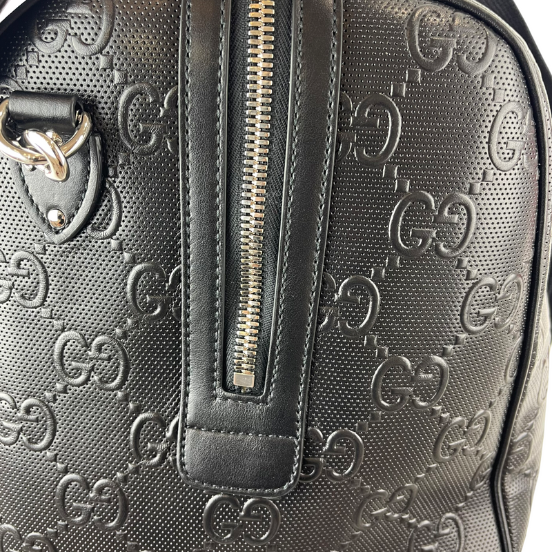 Logo-embossed Holdall Duffle Black SHW