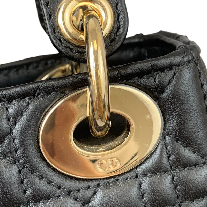 Mini Lady Dior Lambskin Black GHW