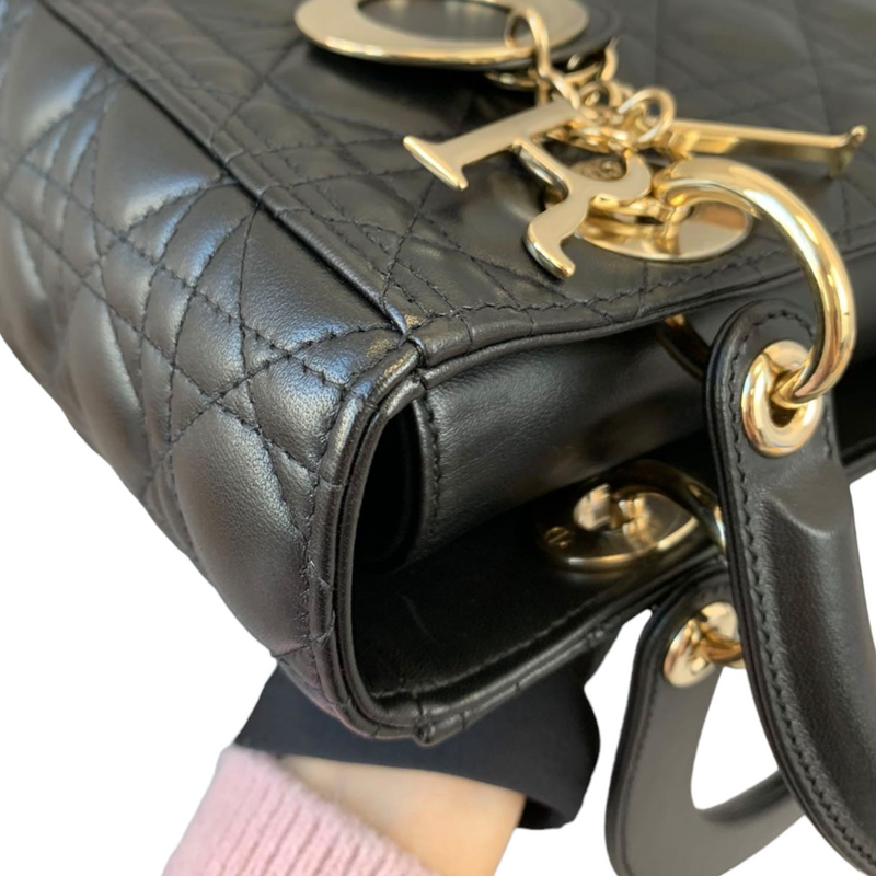 Lady Dior Lambskin Medium Black GHW