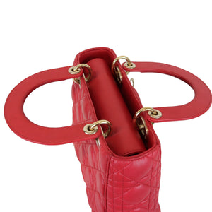Small My Lady Dior Lucky Badges Lambskin Red GHW