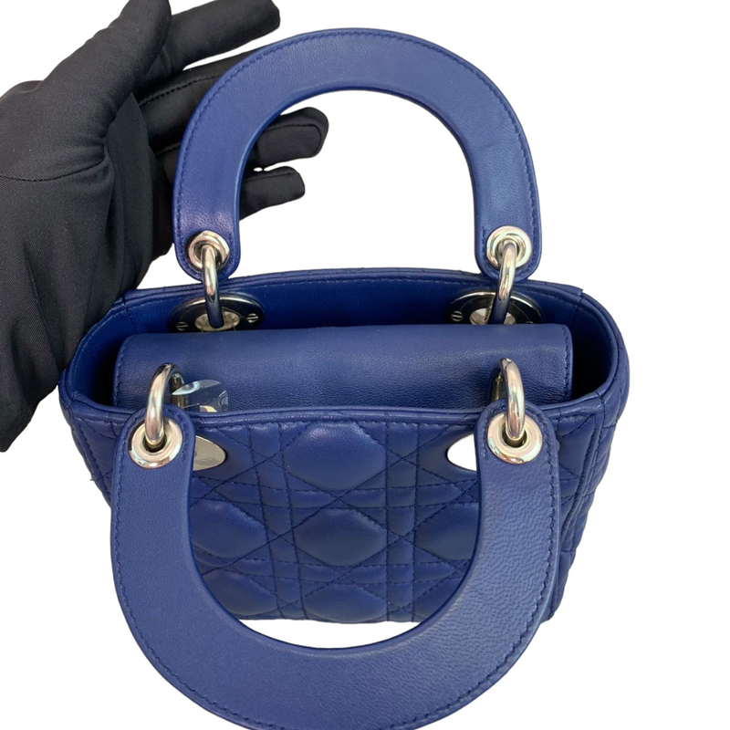 Mini Lady Dior Lambskin Blue SHW