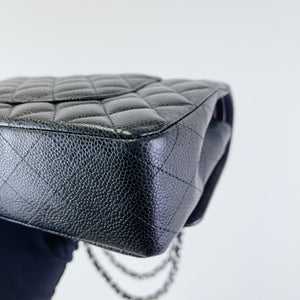 Classic Double Flap Medium Caviar Black SHW