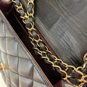 Square Mini Flap Lambskin Black GHW
