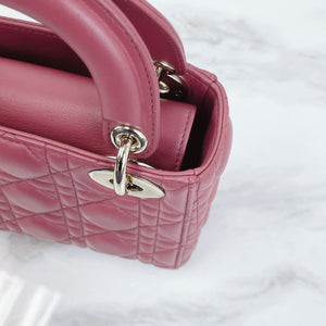 Mini Lady Dior Lambskin Rose Pink SHW