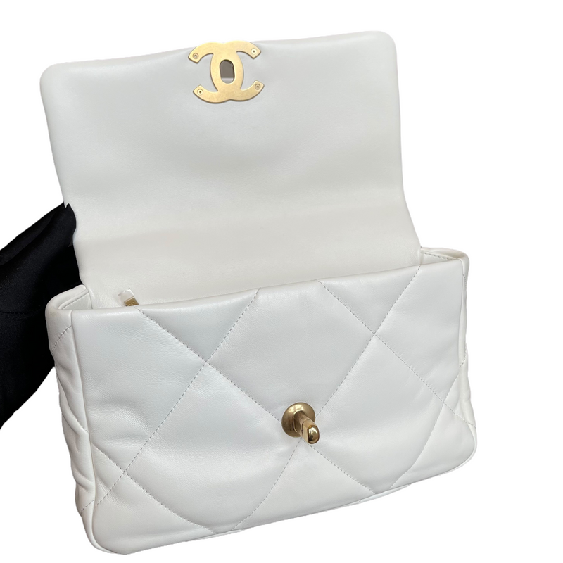 19 Lambskin White Small Mixed Hardware