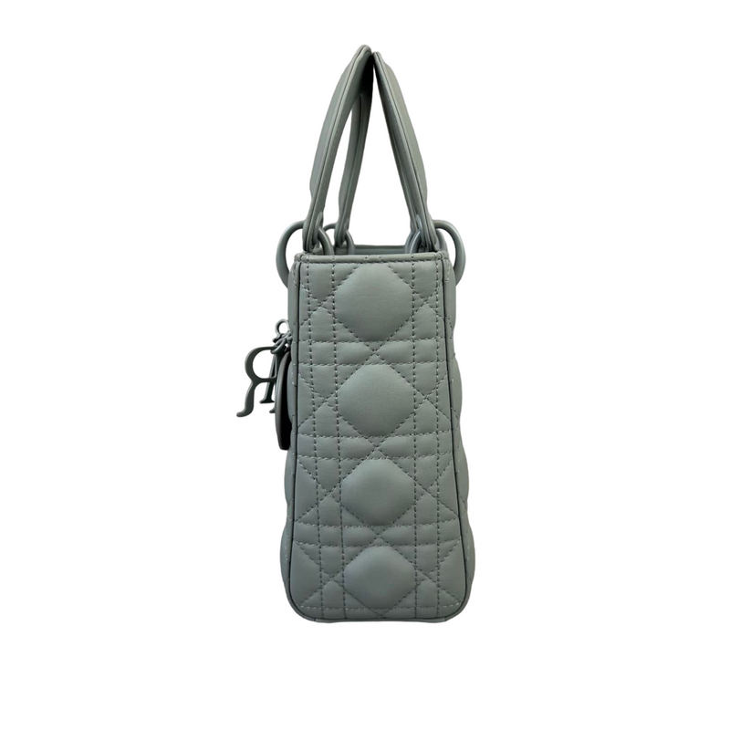 Cannage Lambskin Small Lady Dior Small Grey