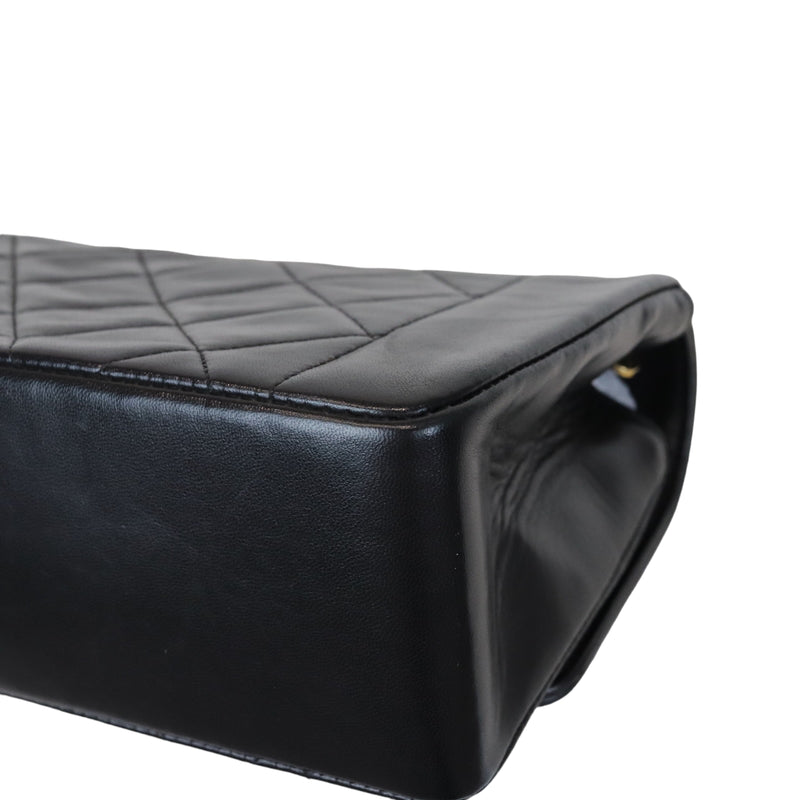 Small Classic Diana flap Black Lambskin GHW