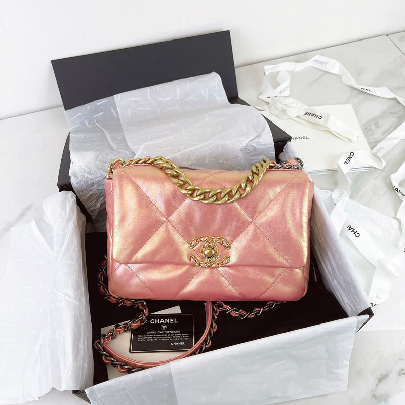 Small Chanel 19 Quilted Flap Bag MHW