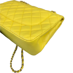 Classic Double Flap Jumbo Lambskin Yellow GHW