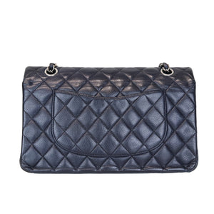 Classic Double Flap Caviar Medium Blue SHW