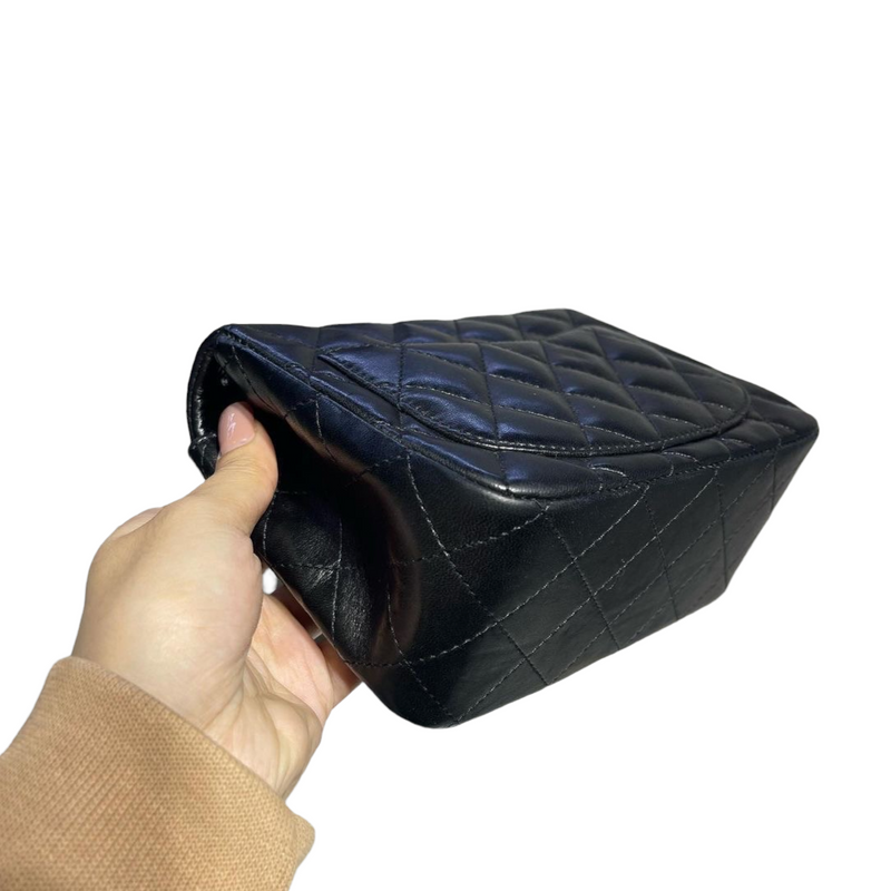 Classic Flap Square Mini Lambskin Black SHW
