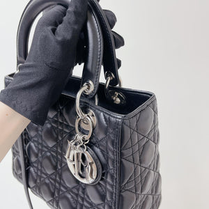 Classic Lambskin Medium Lady Dior Black SHW