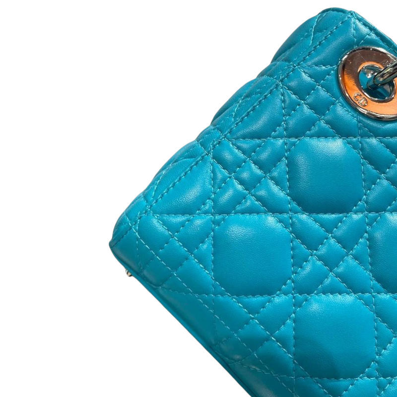 Lady Dior Mini Lambskin Turquoise SHW