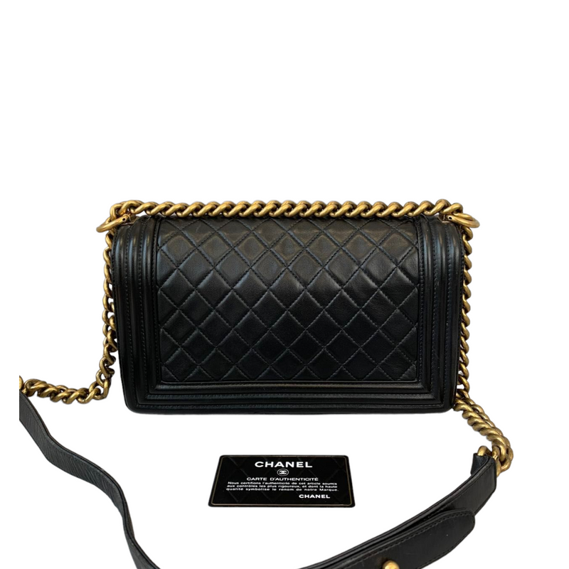 Boy Old Medium Lambskin Black GHW