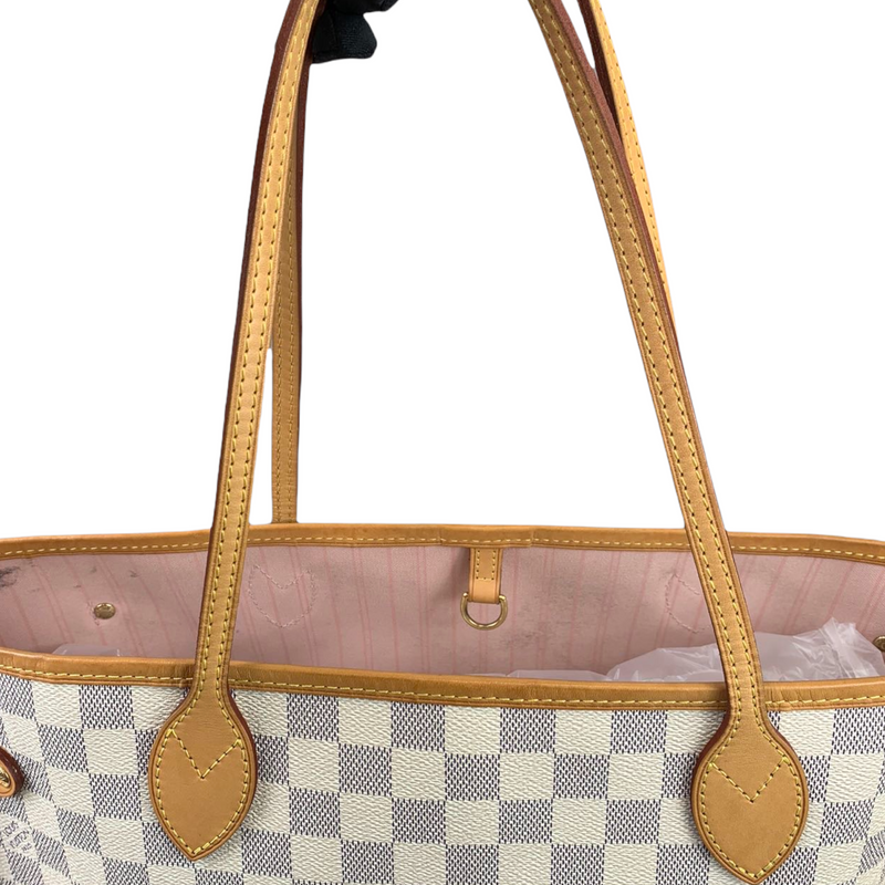 Damier Azur Neverfull MM White GHW