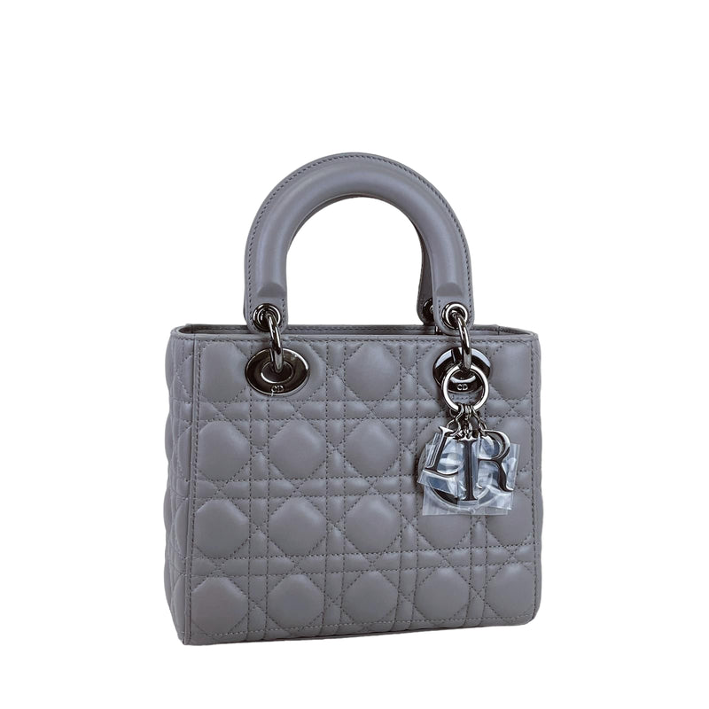 Lady Dior Lambskin Small Grey SHW