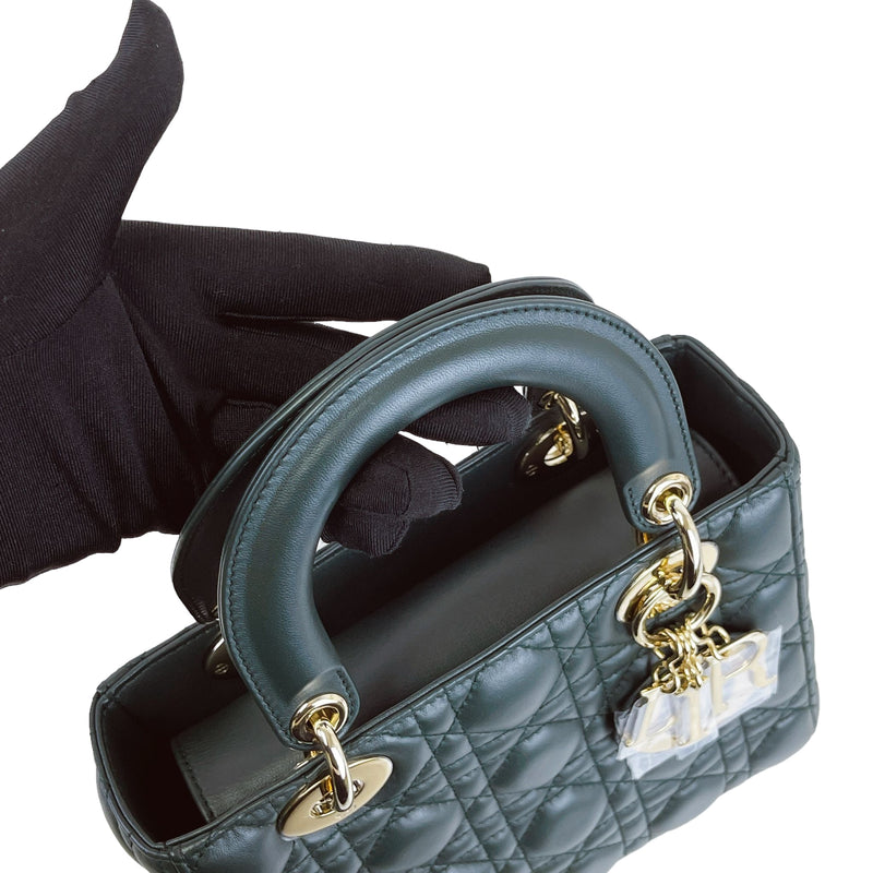 Lady Dior Lambskin Small Green SHW