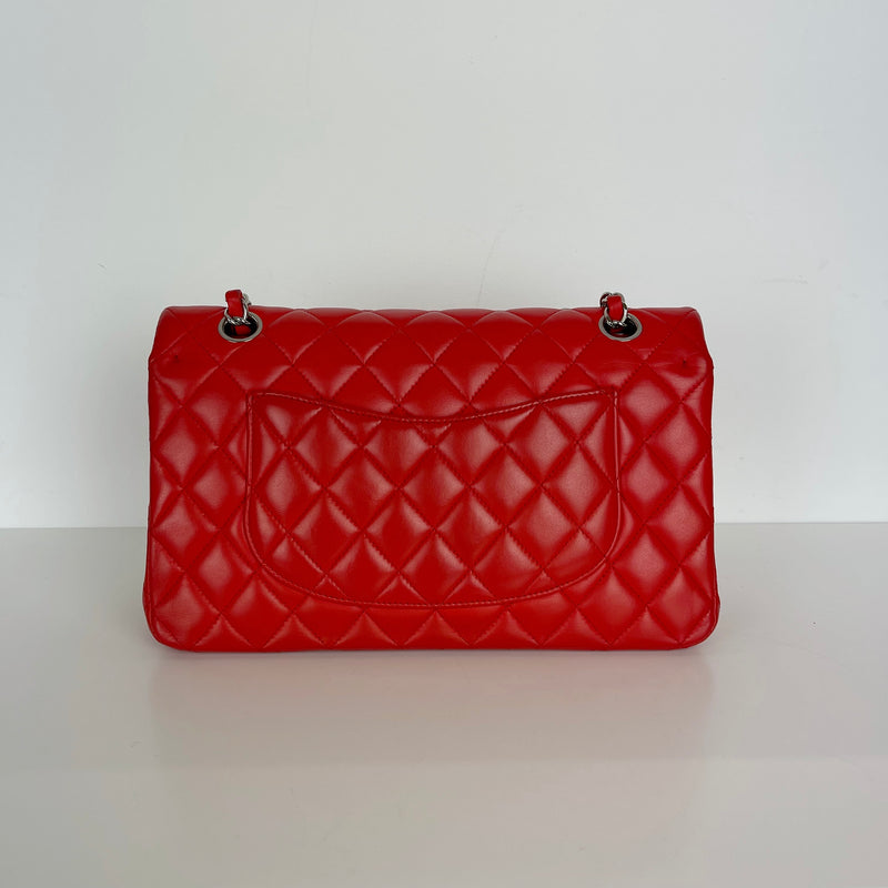 Classic Flap Medium Lambskin Red SHW