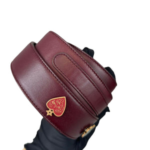 Small Lady Dior Lucky Badges Lambskin Burgundy GHW