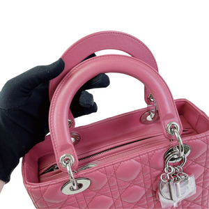 Lady Dior Cannage Lambskin Medium  Pink SHW