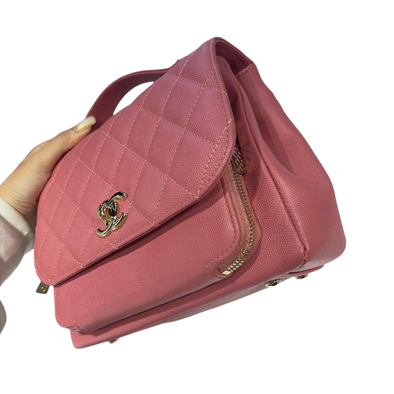 Chanel Business Affinity Flap Bag Quilted Caviar Small Pink 2001864