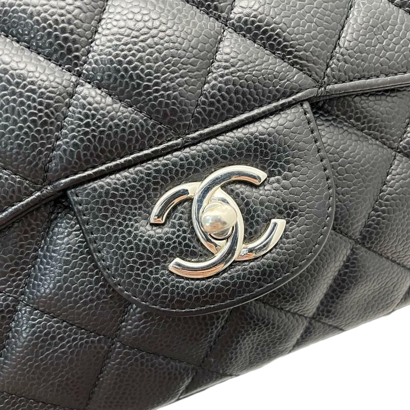 Jumbo Classic Double Flap Caviar Black GHW