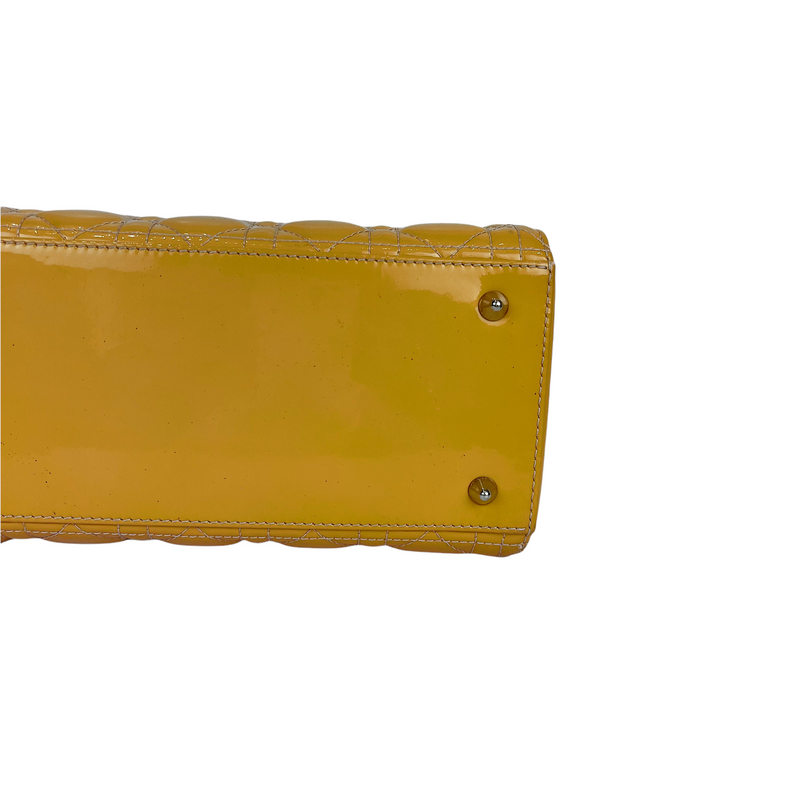 Lady Dior Medium Patent Leather Orange SHW