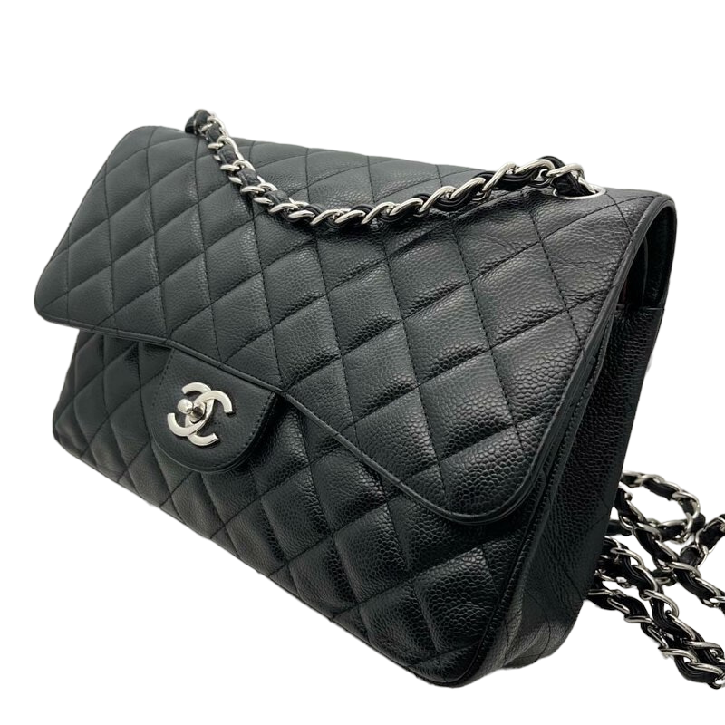 Jumbo Classic Double Flap Caviar Black GHW
