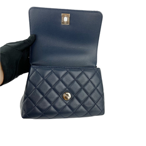 Rainbow Coco Handle Mini Lambskin Navy Blue SHW