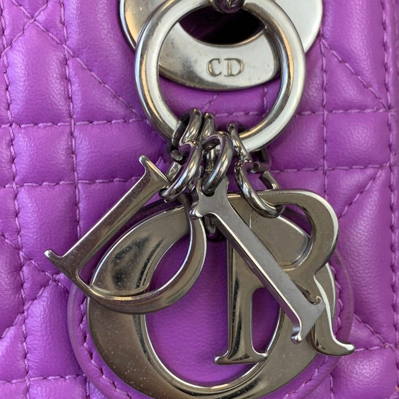 Lady Dior Mini Lambskin Purple SHW