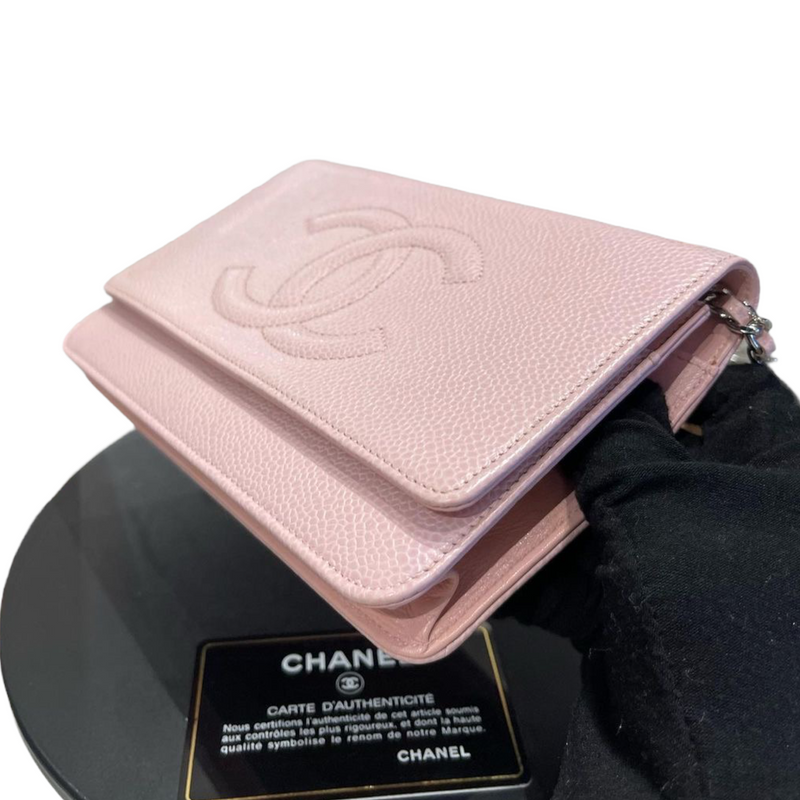 Pink Chanel CC Caviar Leather Wallet – Designer Revival