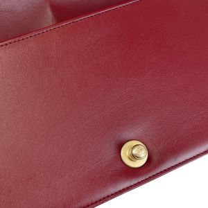 Quilted Old Medium Boy Calfskin Dark Red GHW