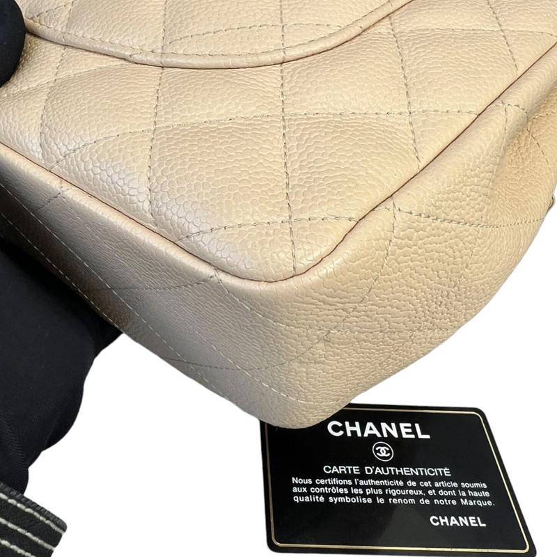 Classic single Flap Beige Jumbo SHW