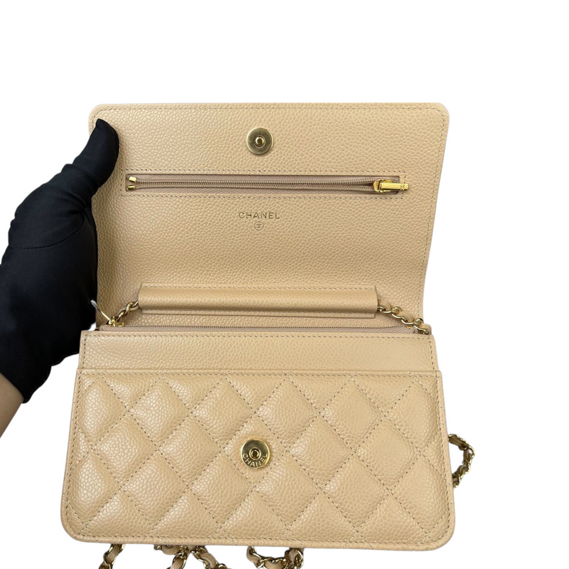 CHANEL Beige Caviar Classic Flap Bag 24k GHW - Timeless Luxuries